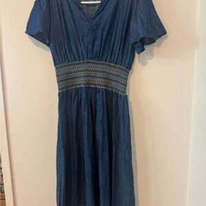 Elegant Blue Denim Dress